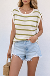 Women’s Casual Striped Short Sleeve Knit Top