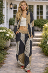 POL Boho Patchwork Wide-Leg Cotton Pants