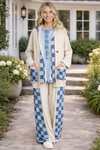 J.HER Mineral Wash Checkerboard Detail Sweater Pants