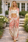 POL Floral Print Wide-Leg Pants