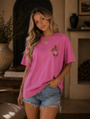 Floral Cow Skull Graphic Premium Washed Tee