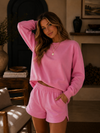 Fleece Long Sleeve Sweatshirts & Shorts Set
