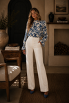 Serenity Bloom: Floral Flounce Sleeve Blouse (2 Colors)