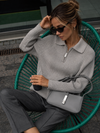 Sloane Avenue Ribbed Half-Zip Collared Sweater