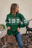 Vintage Snowflake Cable Knit Sweater-Sweaters-Krush Kandy, Women's Online Fashion Boutique Located in Phoenix, Arizona (Scottsdale Area)