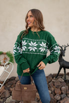 Vintage Snowflake Cable Knit Sweater-Sweaters-Krush Kandy, Women's Online Fashion Boutique Located in Phoenix, Arizona (Scottsdale Area)