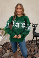 Vintage Snowflake Cable Knit Sweater-Sweaters-Krush Kandy, Women's Online Fashion Boutique Located in Phoenix, Arizona (Scottsdale Area)