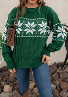 Vintage Snowflake Cable Knit Sweater-Sweaters-Krush Kandy, Women's Online Fashion Boutique Located in Phoenix, Arizona (Scottsdale Area)