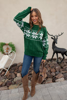 Vintage Snowflake Cable Knit Sweater-Sweaters-Krush Kandy, Women's Online Fashion Boutique Located in Phoenix, Arizona (Scottsdale Area)