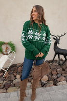 Vintage Snowflake Cable Knit Sweater-Sweaters-Krush Kandy, Women's Online Fashion Boutique Located in Phoenix, Arizona (Scottsdale Area)