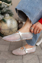 Silver Mesh Ballet Flats with Adjustable Buckle-Shoes-Krush Kandy, Women's Online Fashion Boutique Located in Phoenix, Arizona (Scottsdale Area)