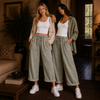 Color Washed Barrel Fit Pants