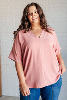 Contrary to Popular Belief V-Neck Blouse-Short Sleeve Tops-Krush Kandy, Women's Online Fashion Boutique Located in Phoenix, Arizona (Scottsdale Area)