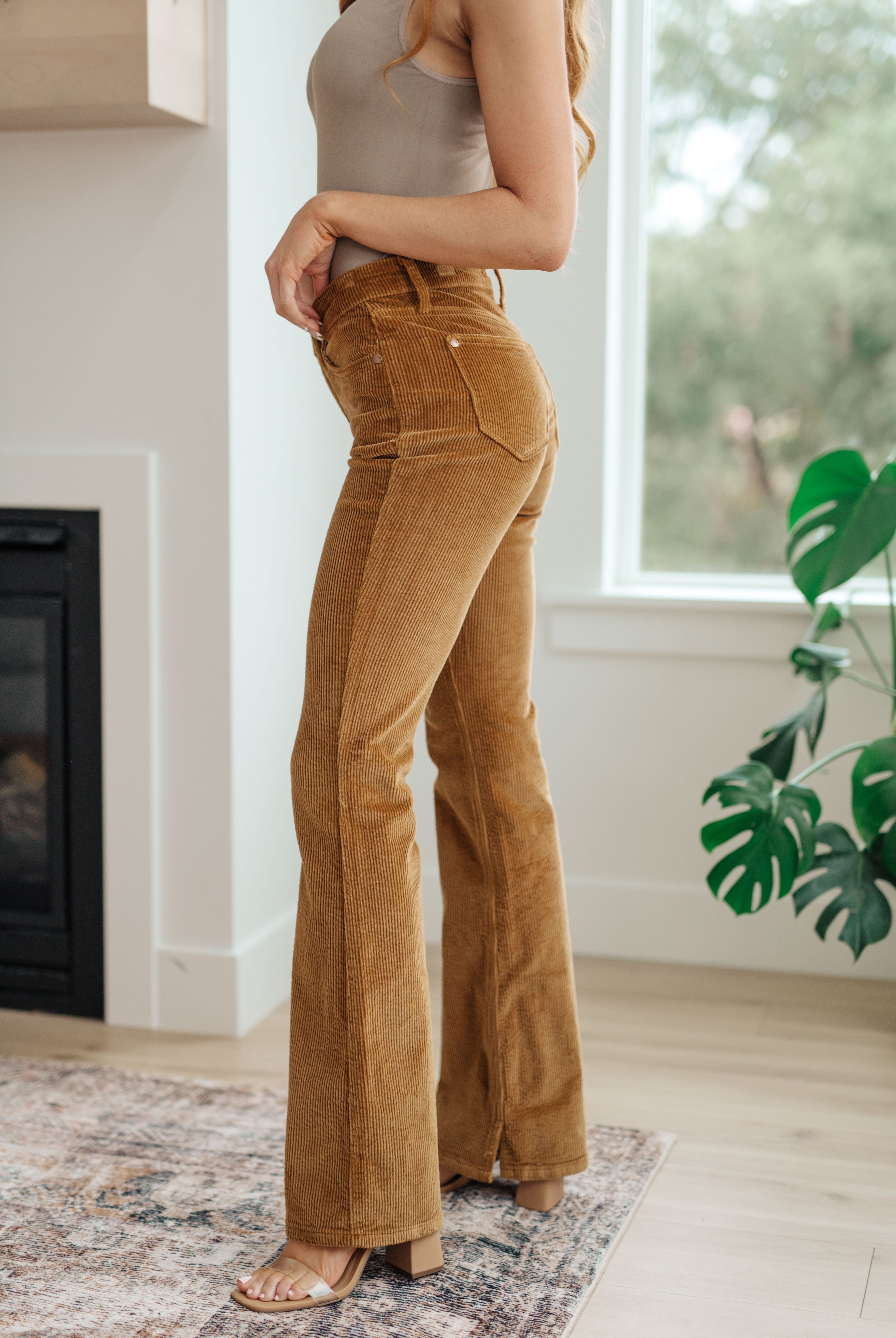 JUDY BLUE Cordelia Bootcut Corduroy Pants in Camel-Jeans-Krush Kandy, Women's Online Fashion Boutique Located in Phoenix, Arizona (Scottsdale Area)