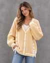 Ribbon Hearts Cable Knit Cardigan
