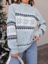 Let It Snow Snowflake Mock Neck Sweater – Cozy Winter Knit
