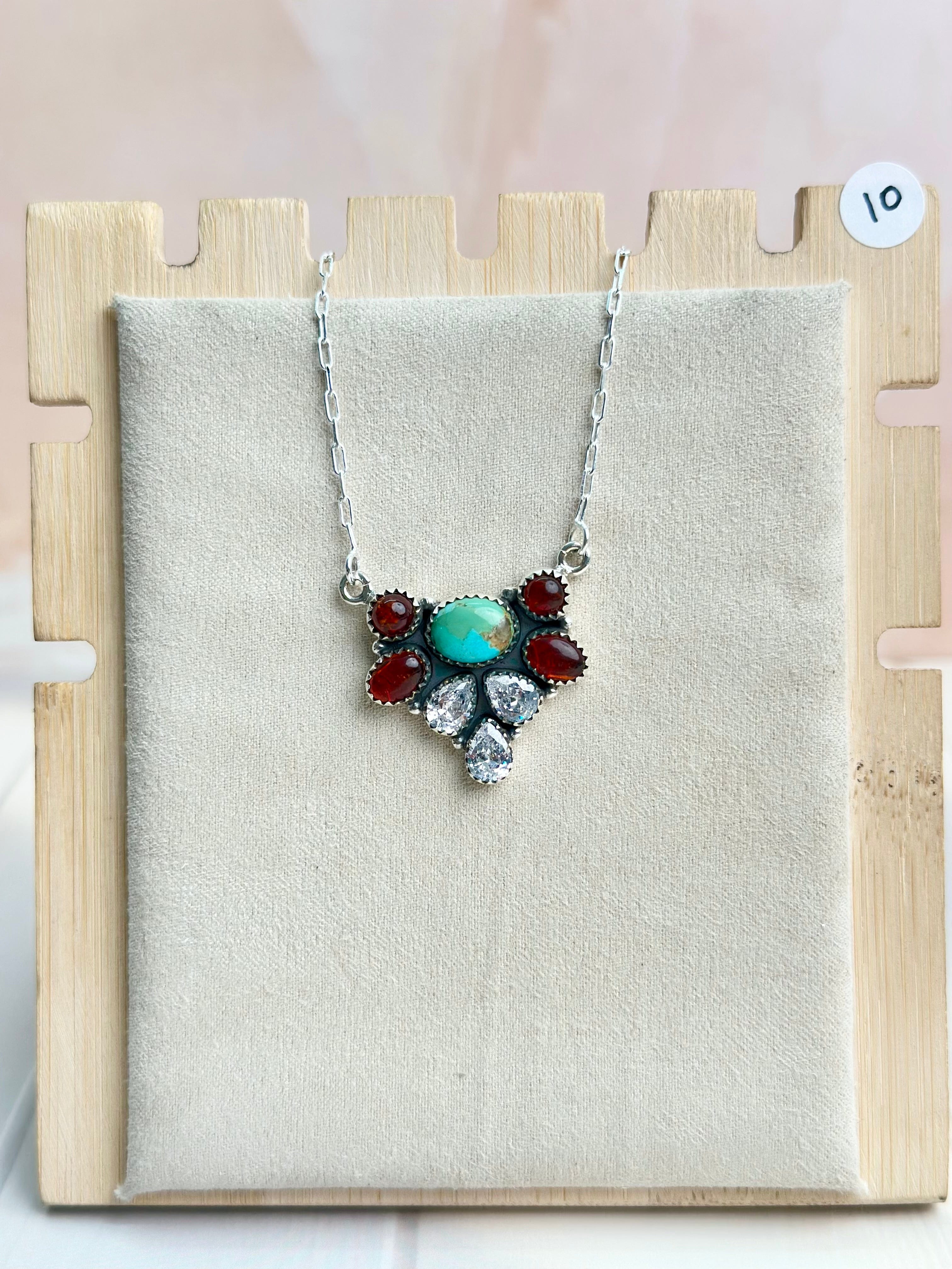 Amber, Turquoise & Crystal Necklaces-Necklaces-Krush Kandy, Women's Online Fashion Boutique Located in Phoenix, Arizona (Scottsdale Area)