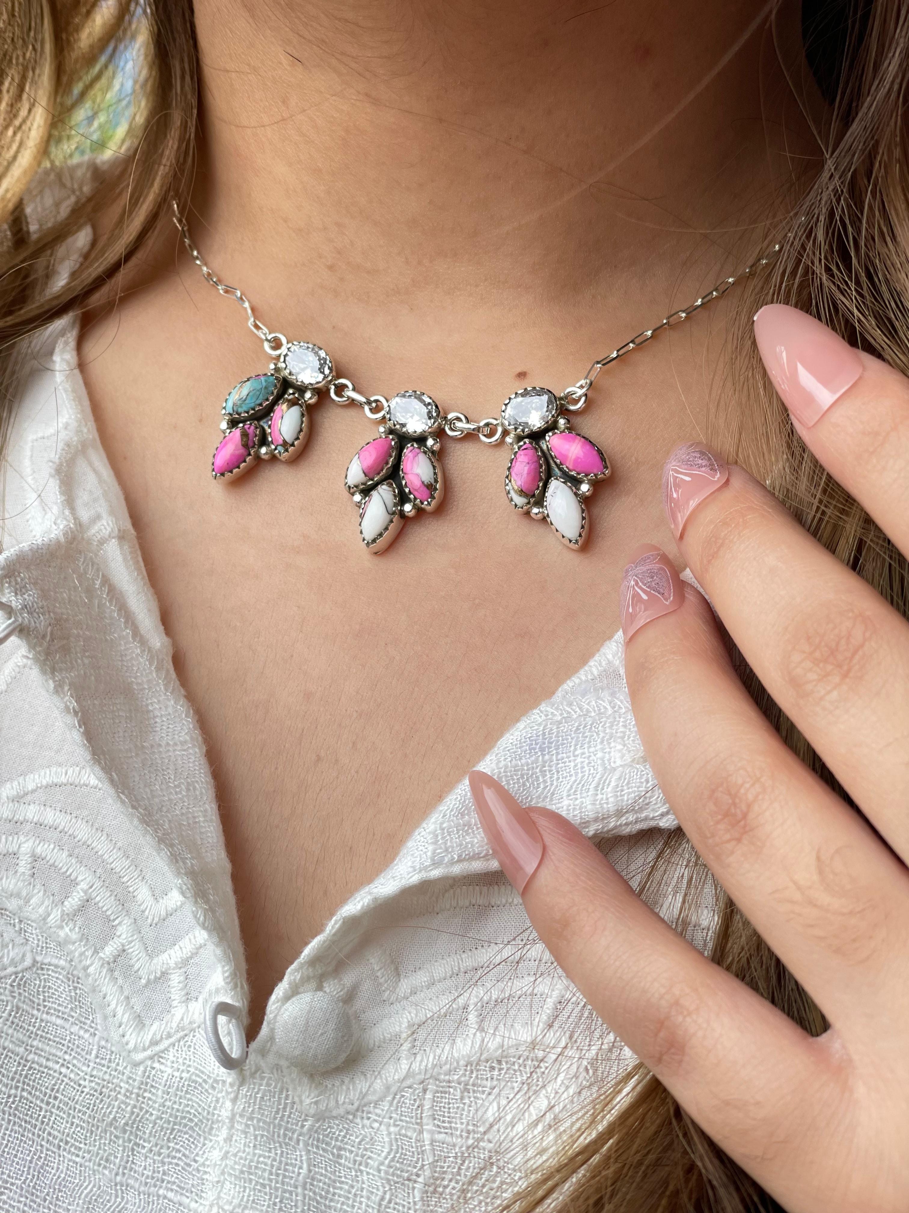 Cotton Candy Statement Necklace Bno. 16-Necklaces-Krush Kandy, Women's Online Fashion Boutique Located in Phoenix, Arizona (Scottsdale Area)