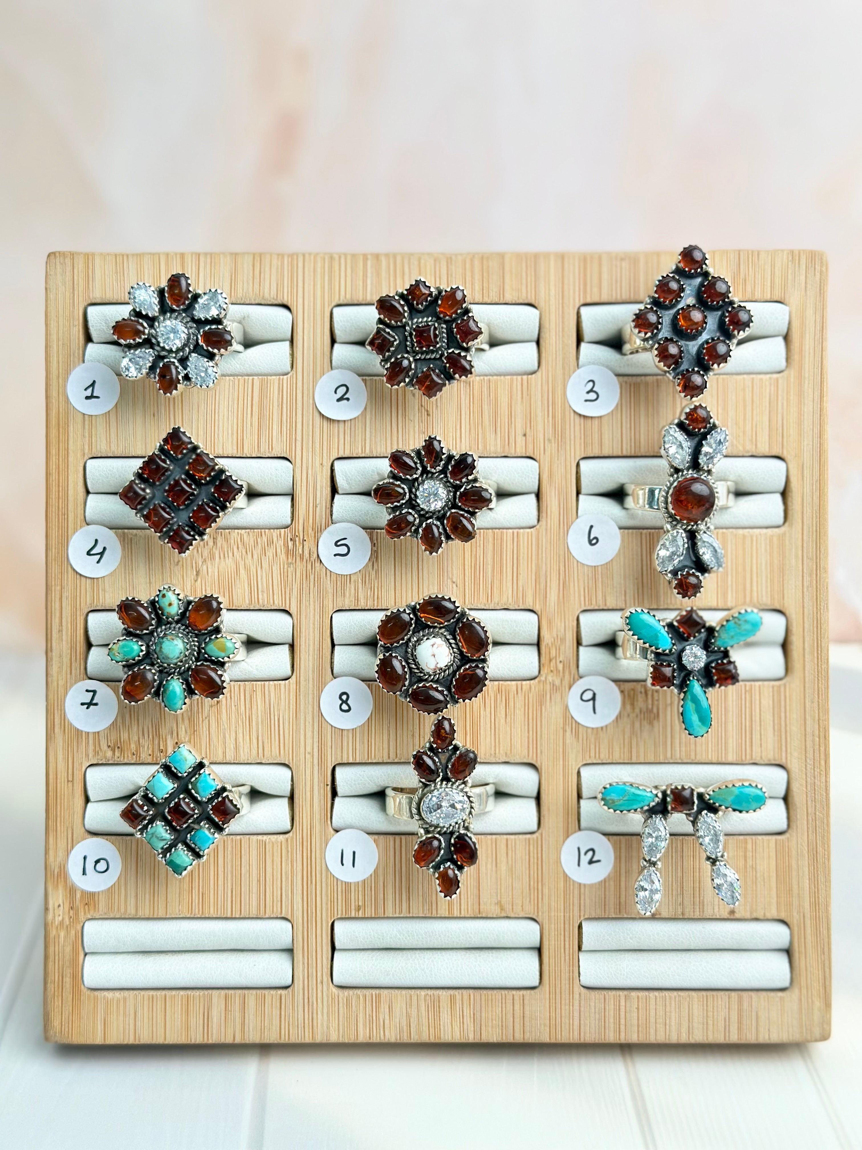 Amber, Turquoise &amp; Crystal One of a Kind Rings-Rings-Krush Kandy, Women&#39;s Online Fashion Boutique Located in Phoenix, Arizona (Scottsdale Area)