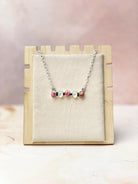 Multi Gem and MOP Bar Necklace-Necklaces-Krush Kandy, Women's Online Fashion Boutique Located in Phoenix, Arizona (Scottsdale Area)