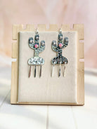 Boho Fringe Cactus Opal Dangle Earrings-Earrings-Krush Kandy, Women's Online Fashion Boutique Located in Phoenix, Arizona (Scottsdale Area)