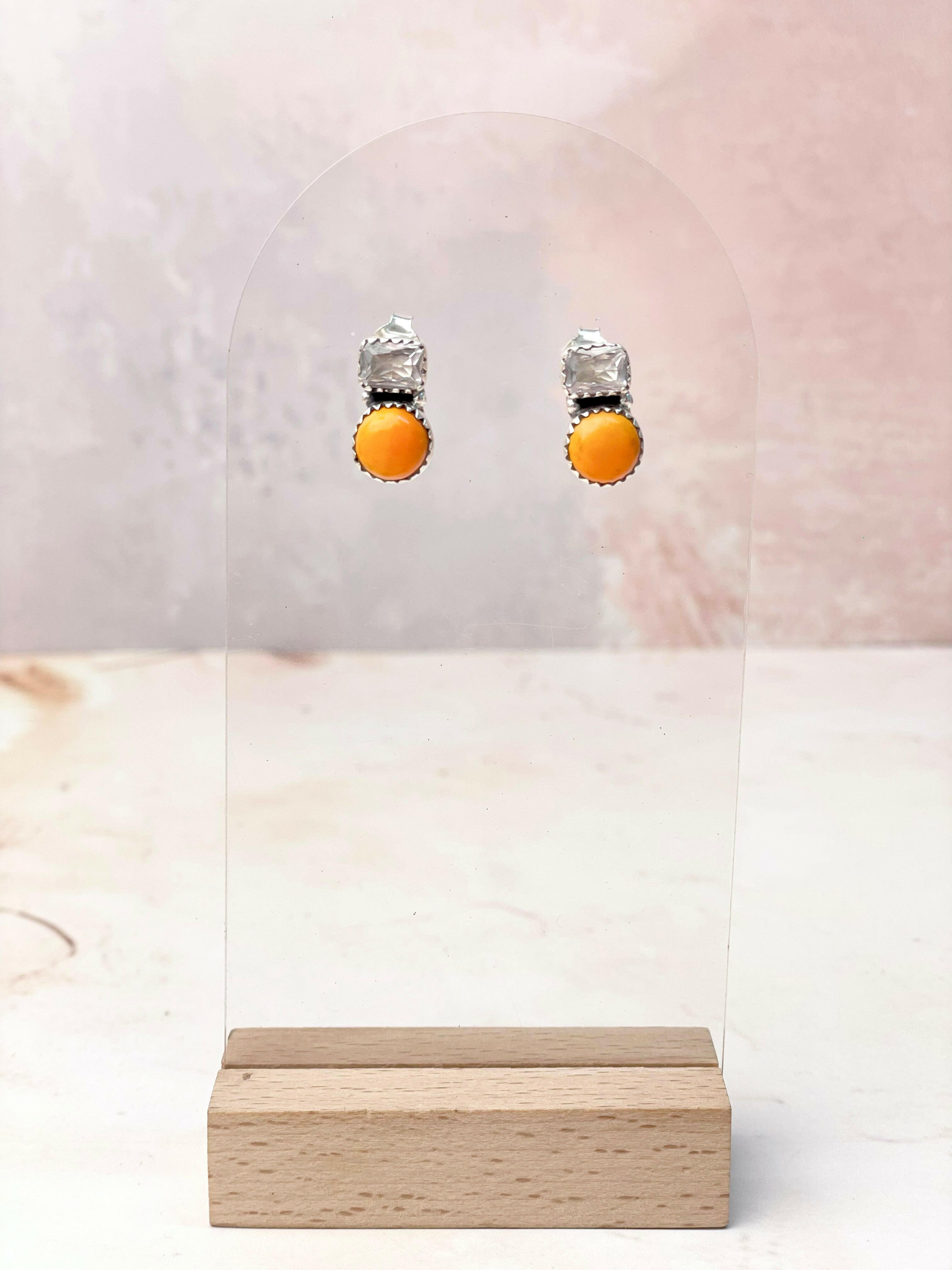 Kristyn's Tangerine Rosarita Studs-Earrings-Krush Kandy, Women's Online Fashion Boutique Located in Phoenix, Arizona (Scottsdale Area)