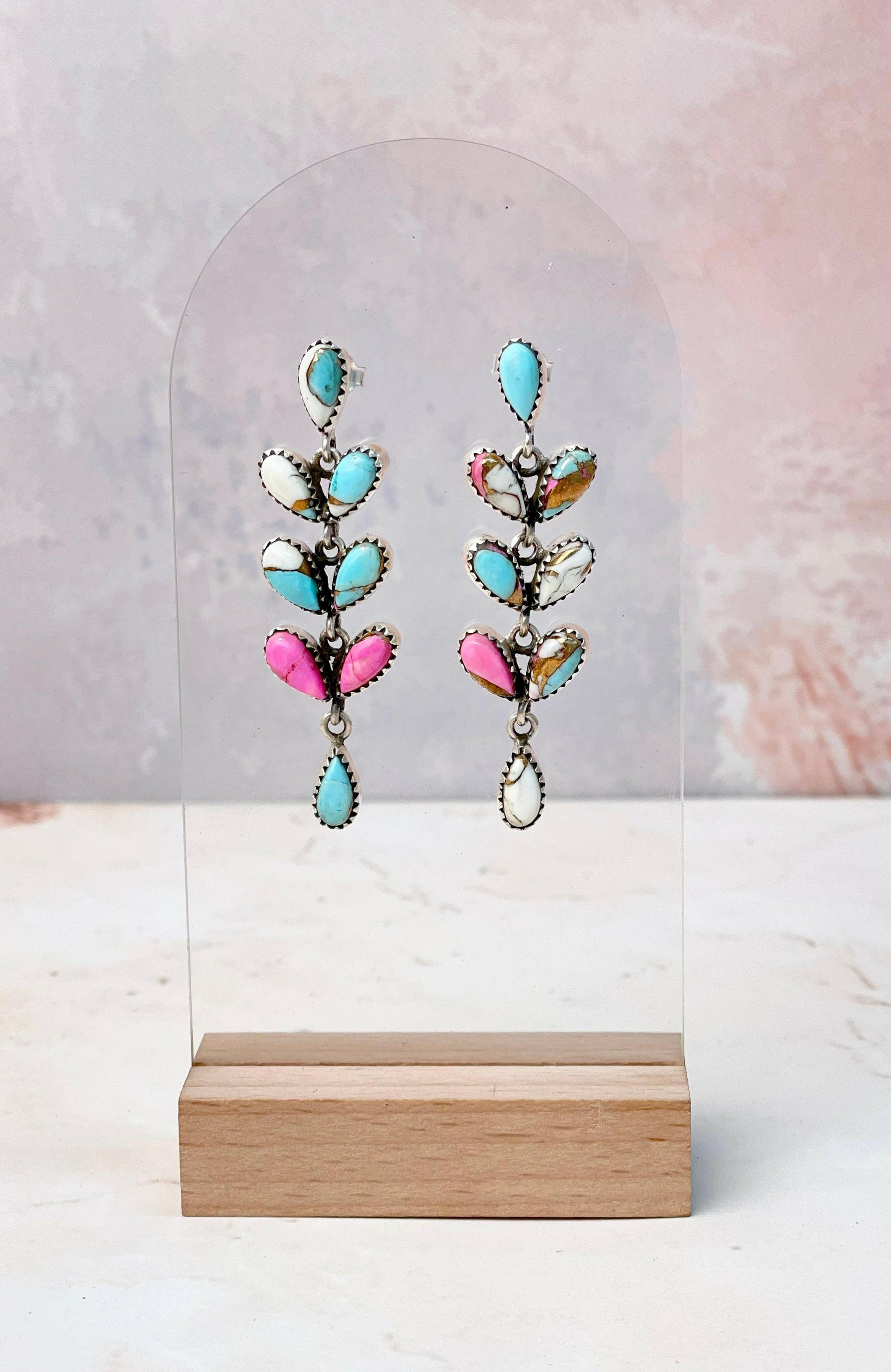 Cotton Candy Feather Dangle Drop Earrings-Earrings-Krush Kandy, Women's Online Fashion Boutique Located in Phoenix, Arizona (Scottsdale Area)
