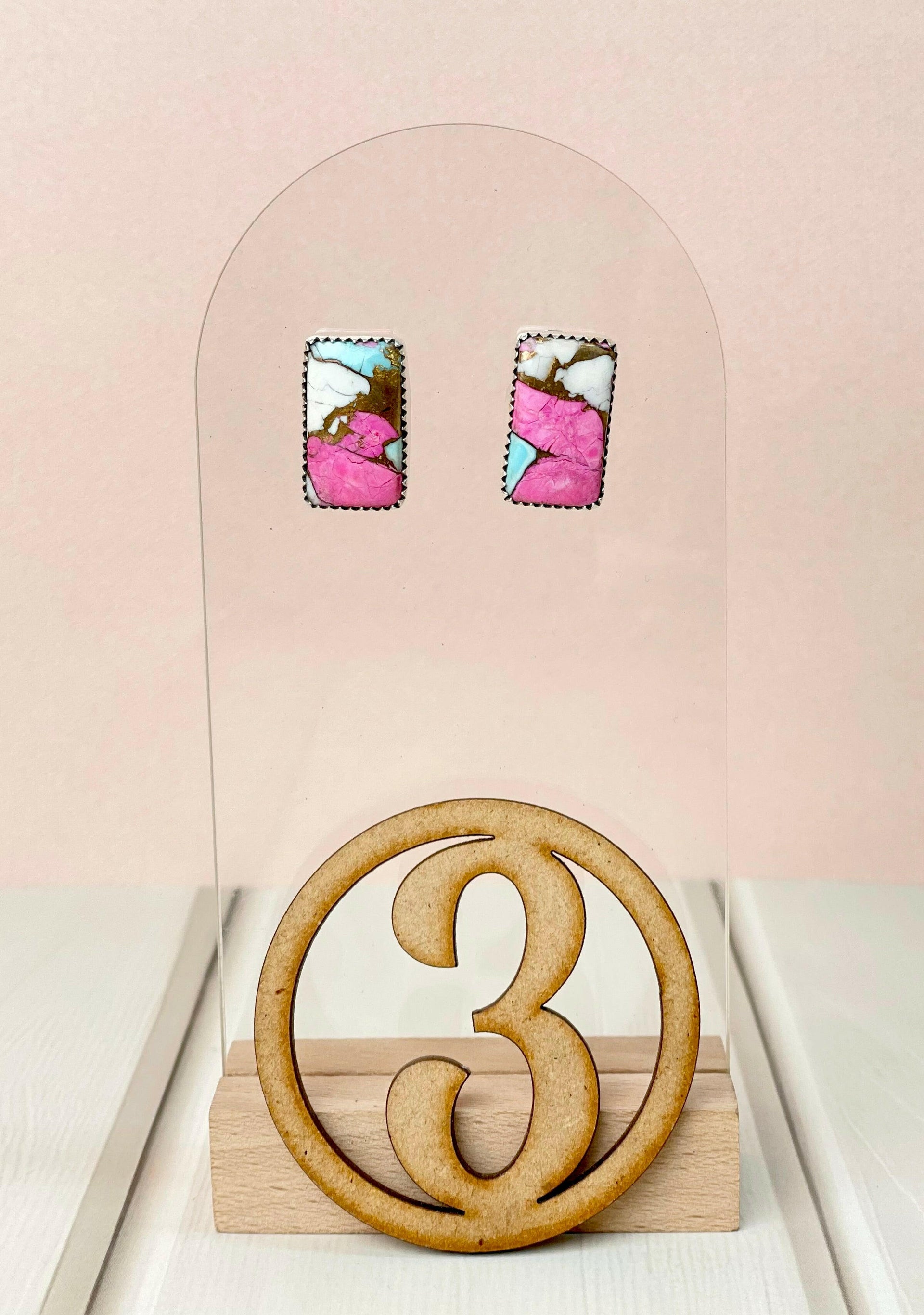 Cotton Candy Slab Studs Bno. 29-Earrings-Krush Kandy, Women's Online Fashion Boutique Located in Phoenix, Arizona (Scottsdale Area)