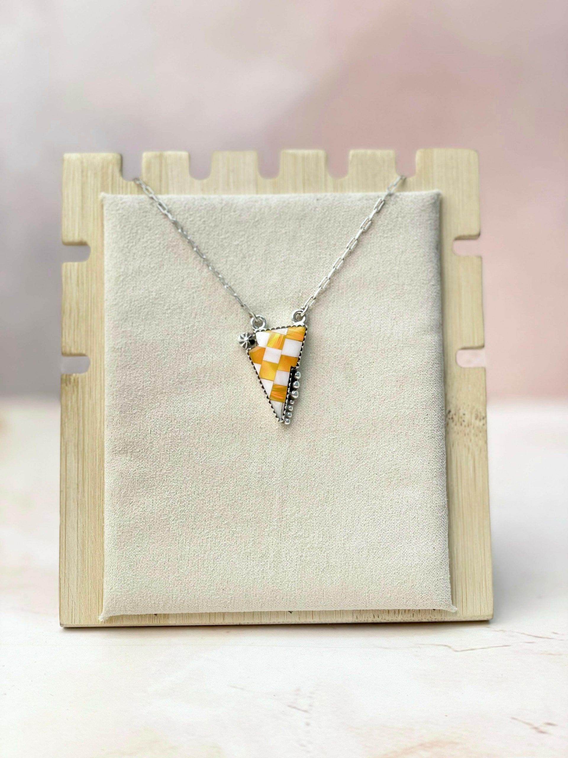 Orange Aurora Opal and Mop Kandy Bolt Necklace-Necklaces-Krush Kandy, Women's Online Fashion Boutique Located in Phoenix, Arizona (Scottsdale Area)