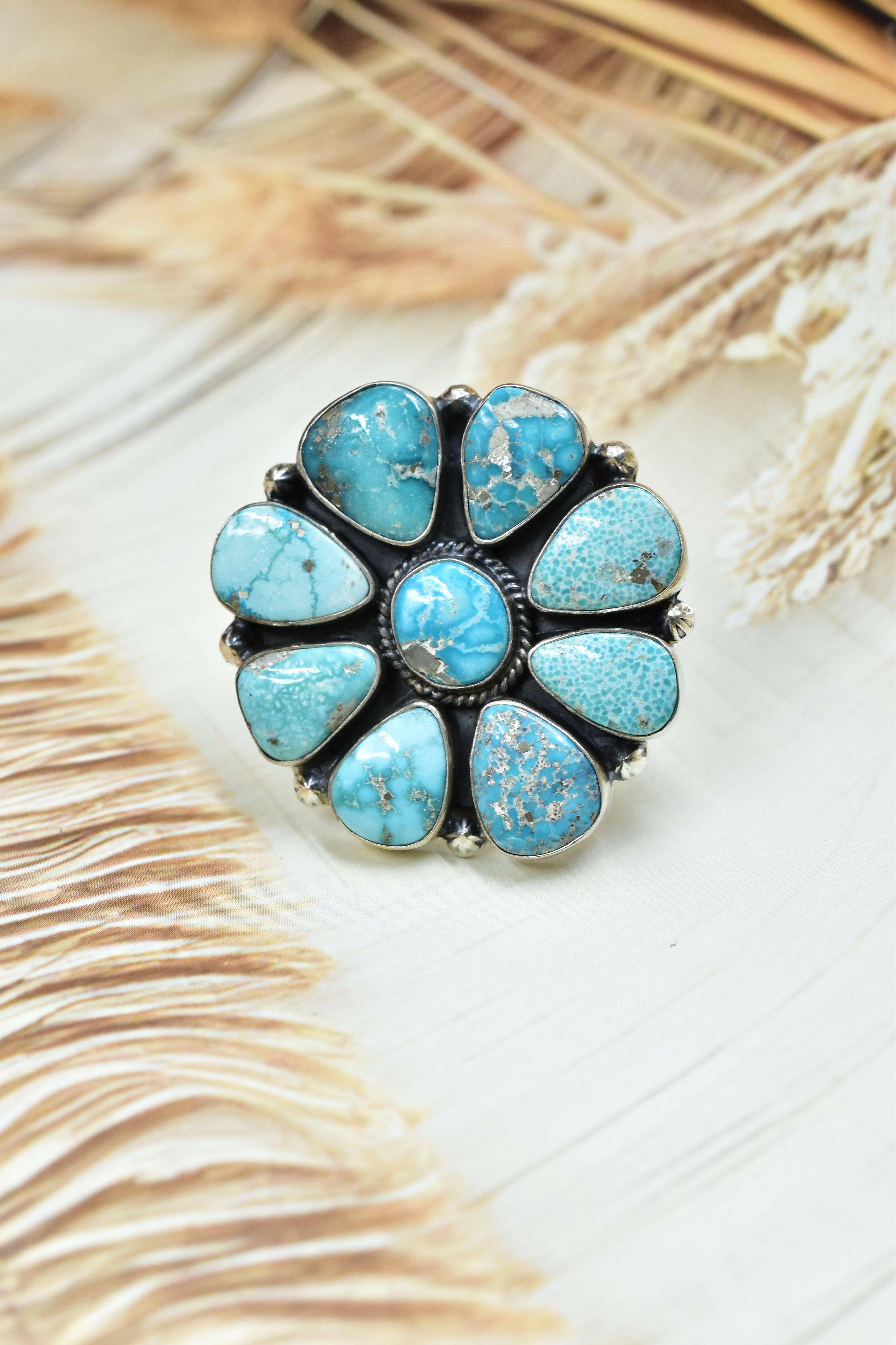 Desert Blue Jasper Blooming Rings-Rings-Krush Kandy, Women's Online Fashion Boutique Located in Phoenix, Arizona (Scottsdale Area)