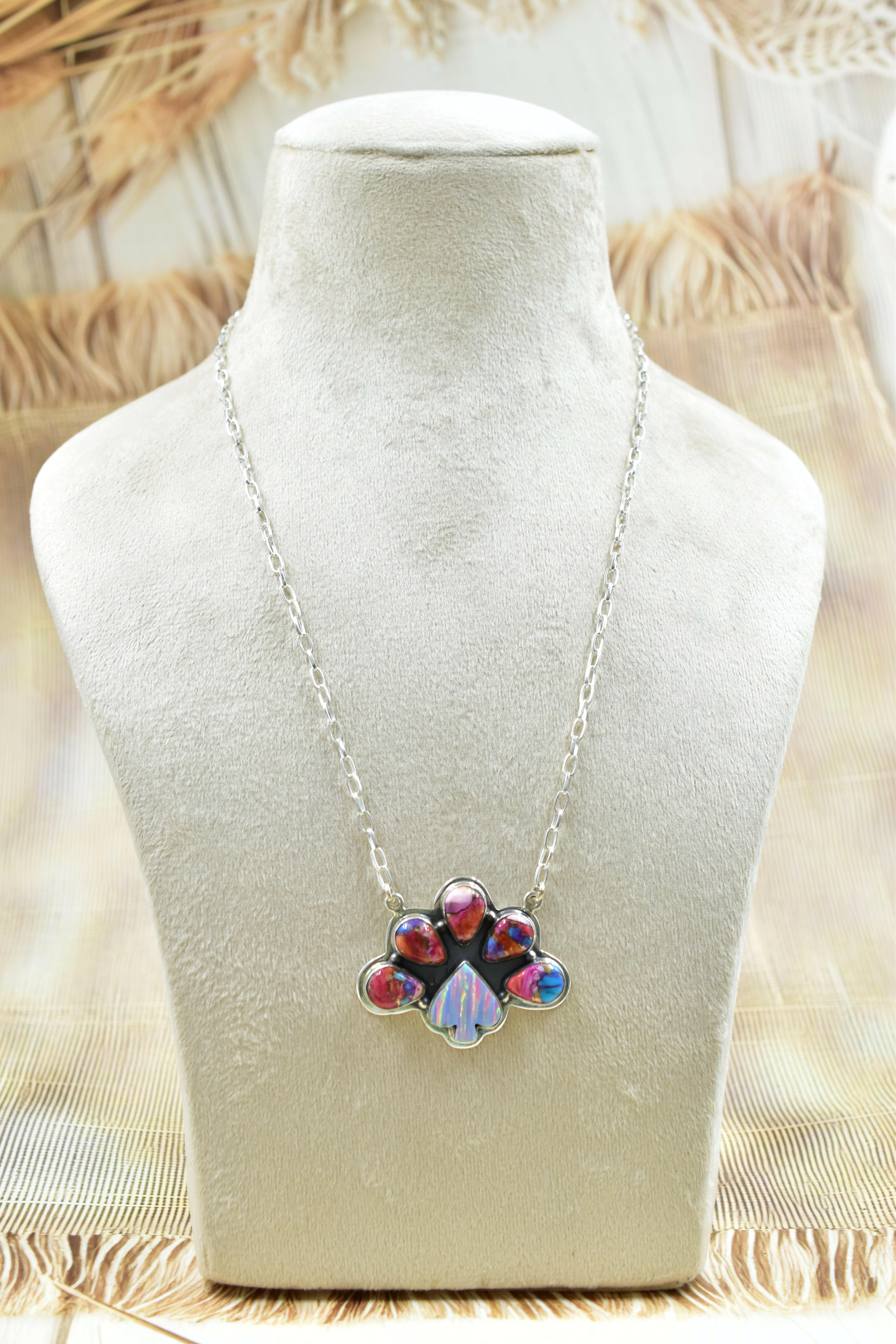 Into The Wild Spade Stone Cluster Necklaces-Necklaces-Krush Kandy, Women's Online Fashion Boutique Located in Phoenix, Arizona (Scottsdale Area)