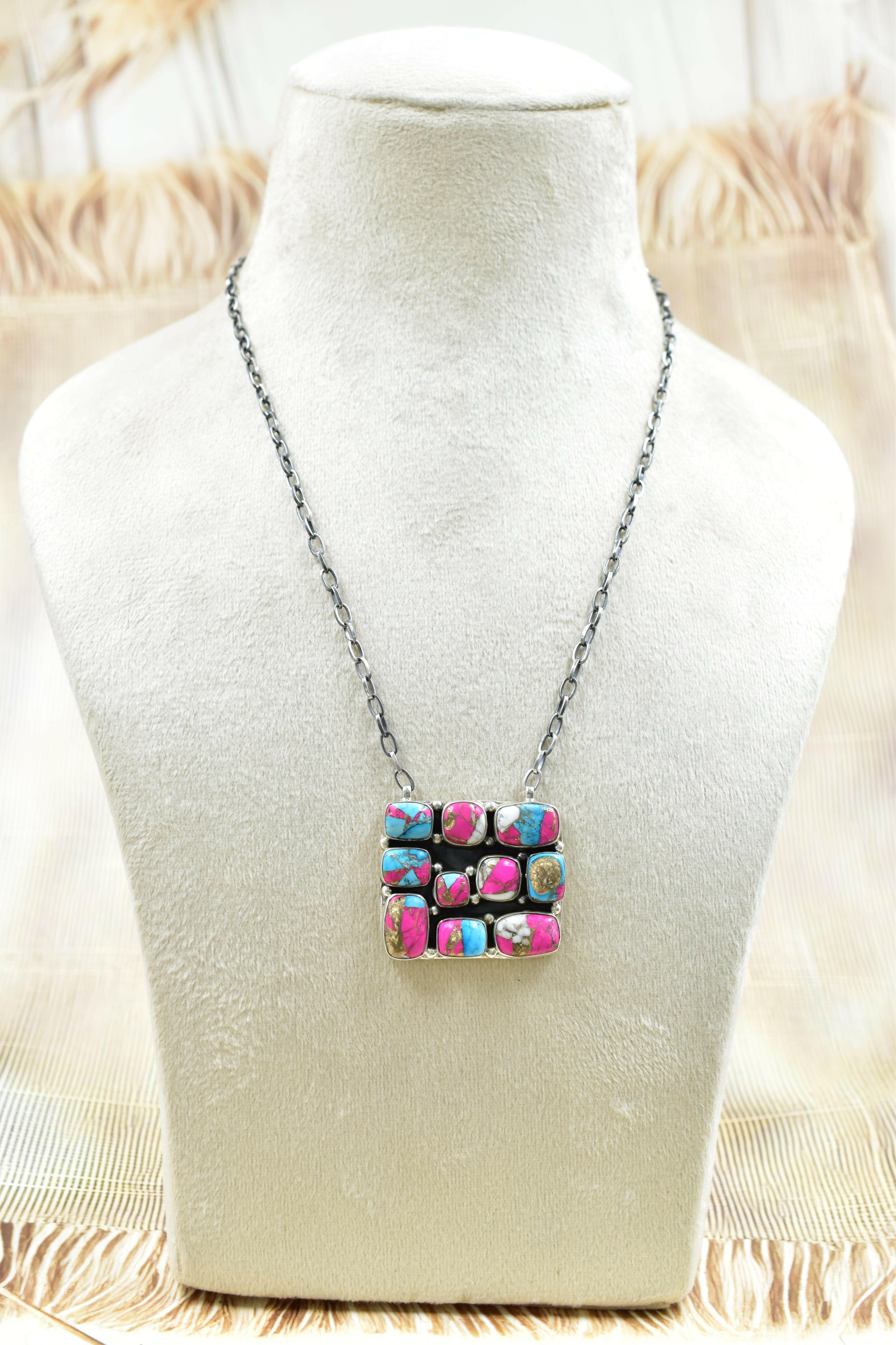 Kandy Bar Stone Cluster Necklaces-Necklaces-Krush Kandy, Women's Online Fashion Boutique Located in Phoenix, Arizona (Scottsdale Area)