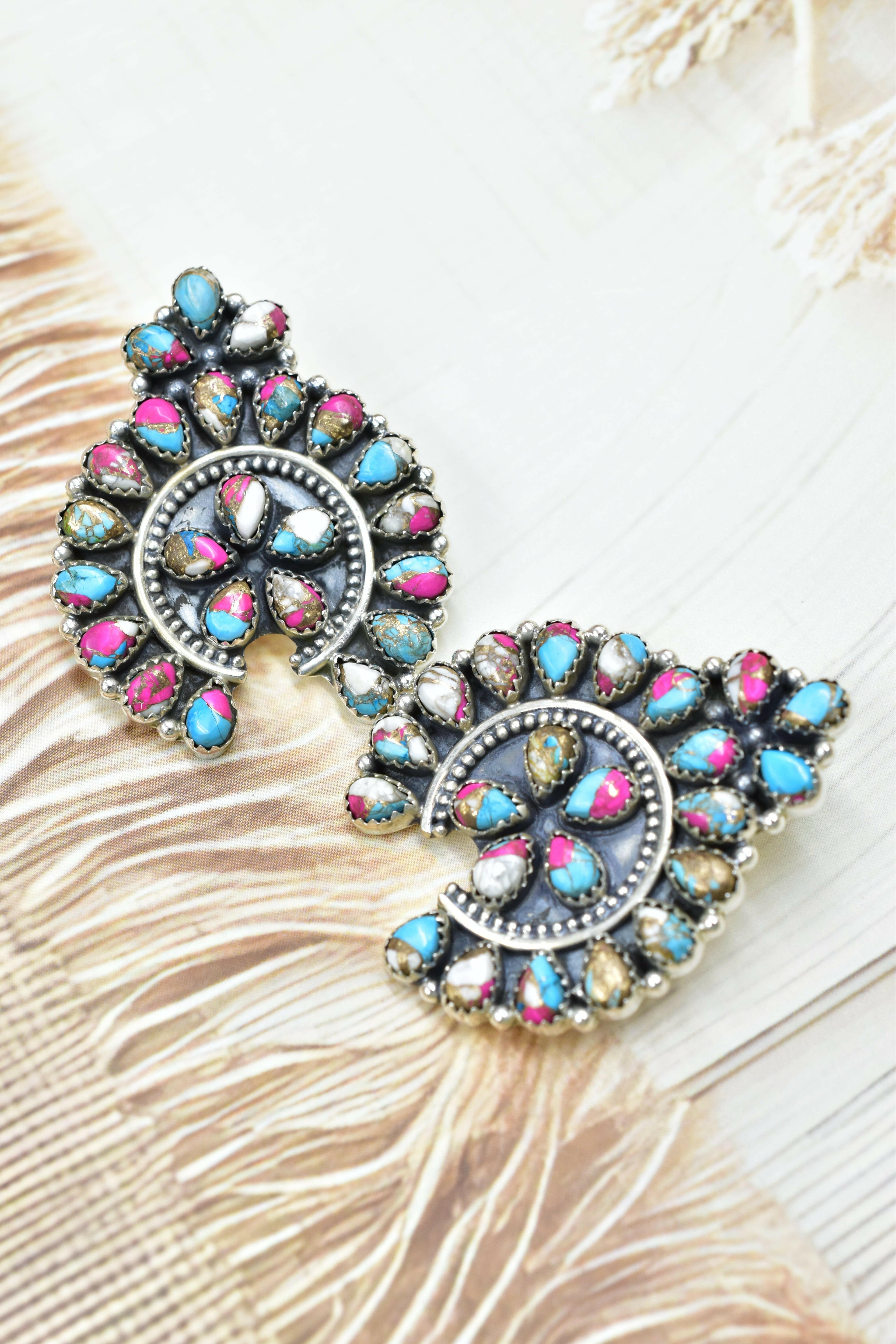 Crowned Concho Stud Earrings-Earrings-Krush Kandy, Women's Online Fashion Boutique Located in Phoenix, Arizona (Scottsdale Area)