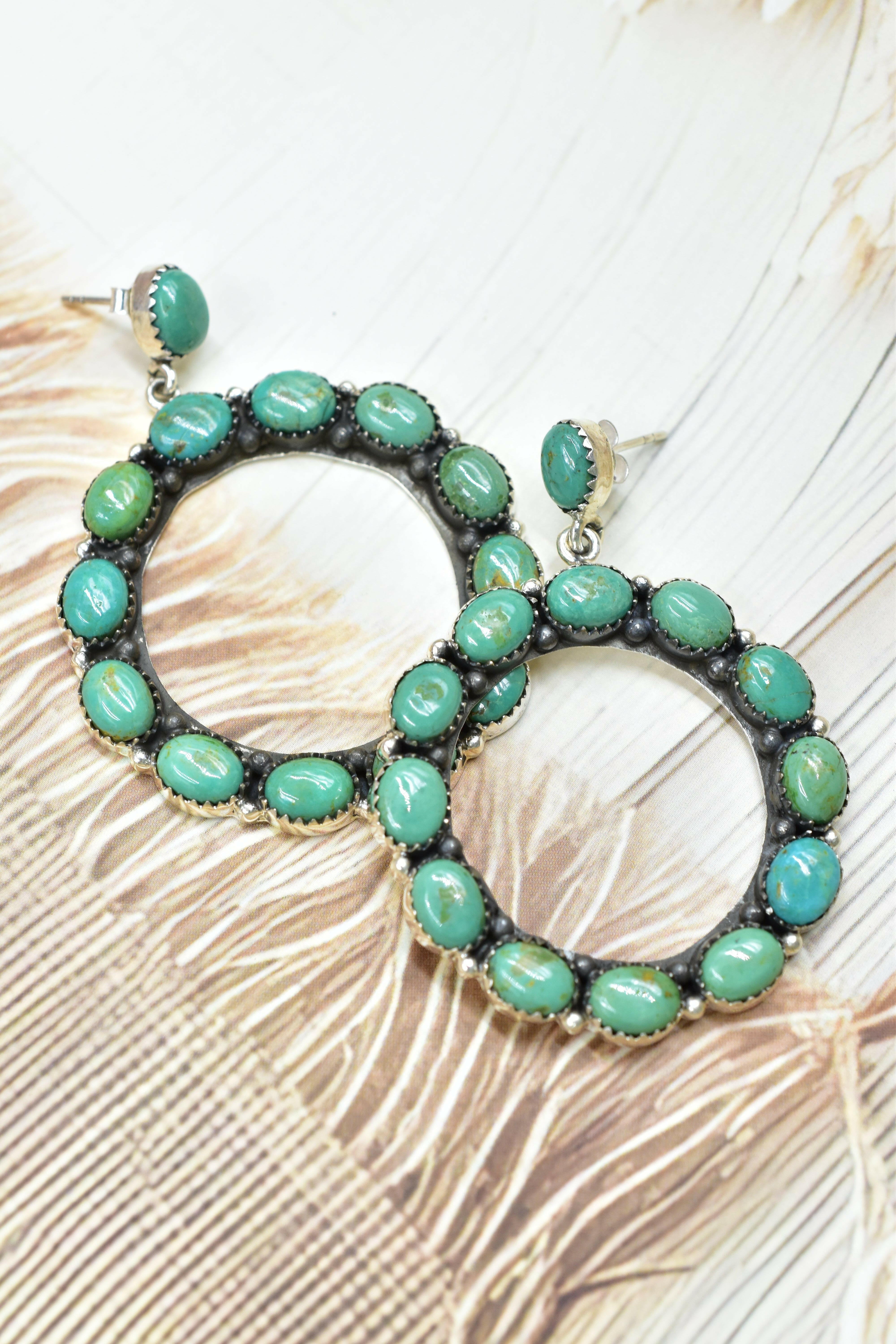 Ariana's Stone Hoop Earrings-Earrings-Krush Kandy, Women's Online Fashion Boutique Located in Phoenix, Arizona (Scottsdale Area)