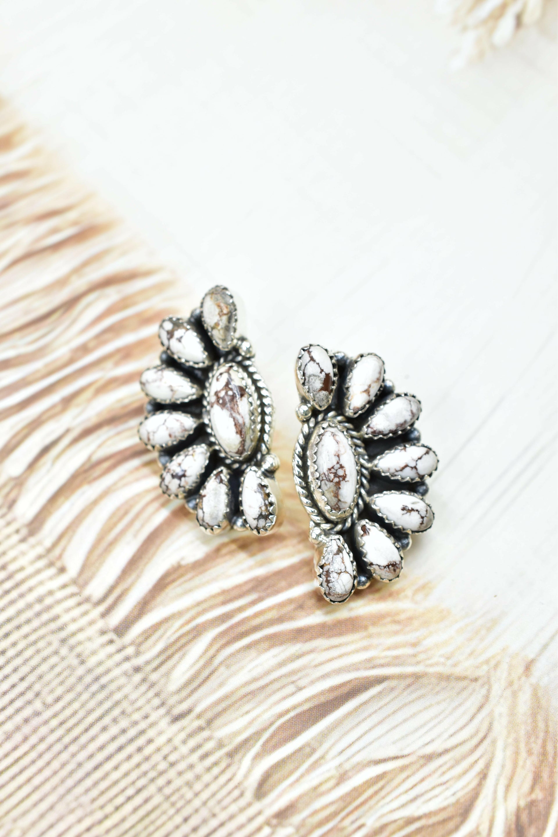 Half Cluster Kandy Stone Stud Earrings-Earrings-Krush Kandy, Women's Online Fashion Boutique Located in Phoenix, Arizona (Scottsdale Area)