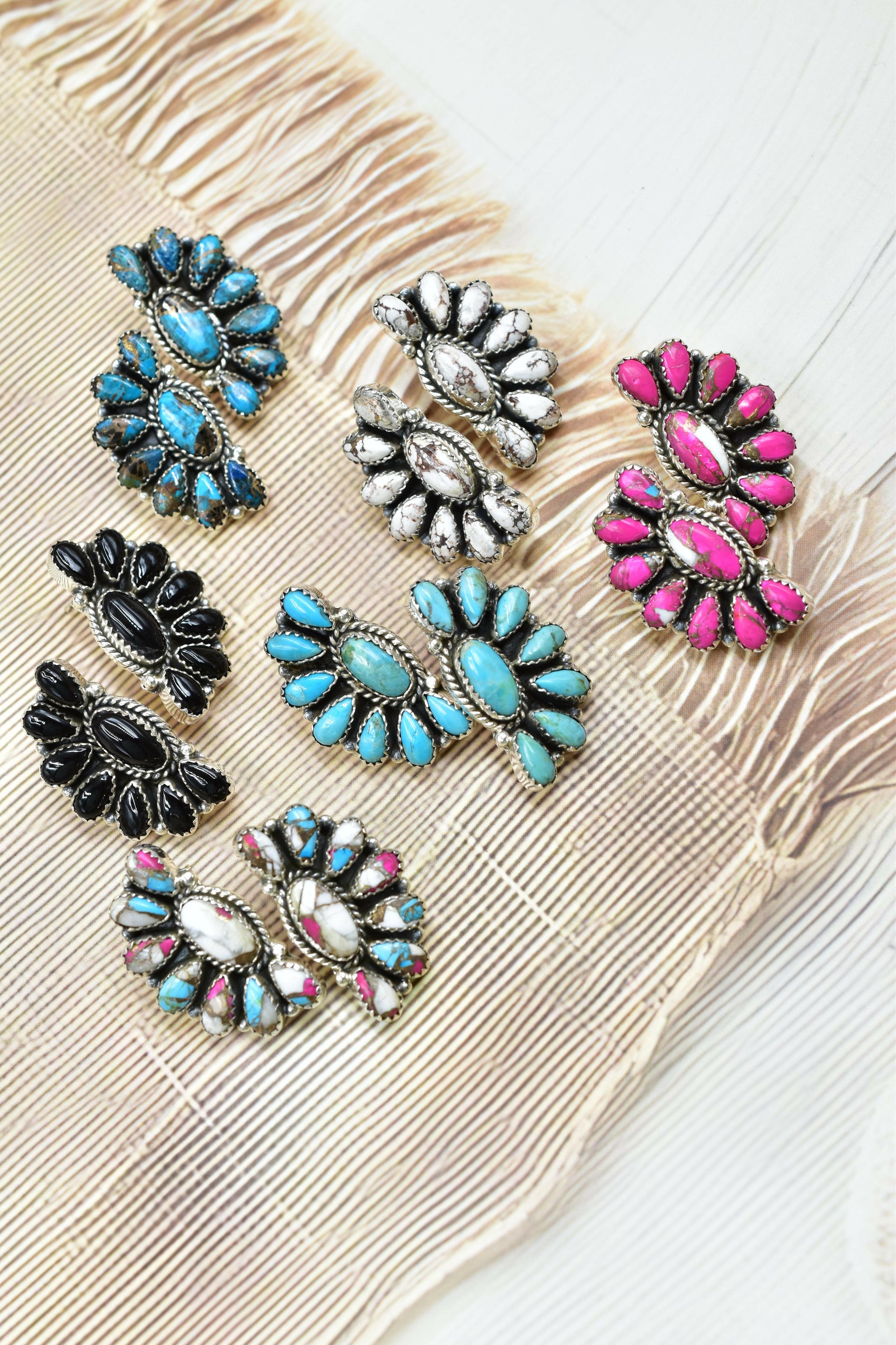Half Cluster Kandy Stone Stud Earrings-Earrings-Krush Kandy, Women's Online Fashion Boutique Located in Phoenix, Arizona (Scottsdale Area)