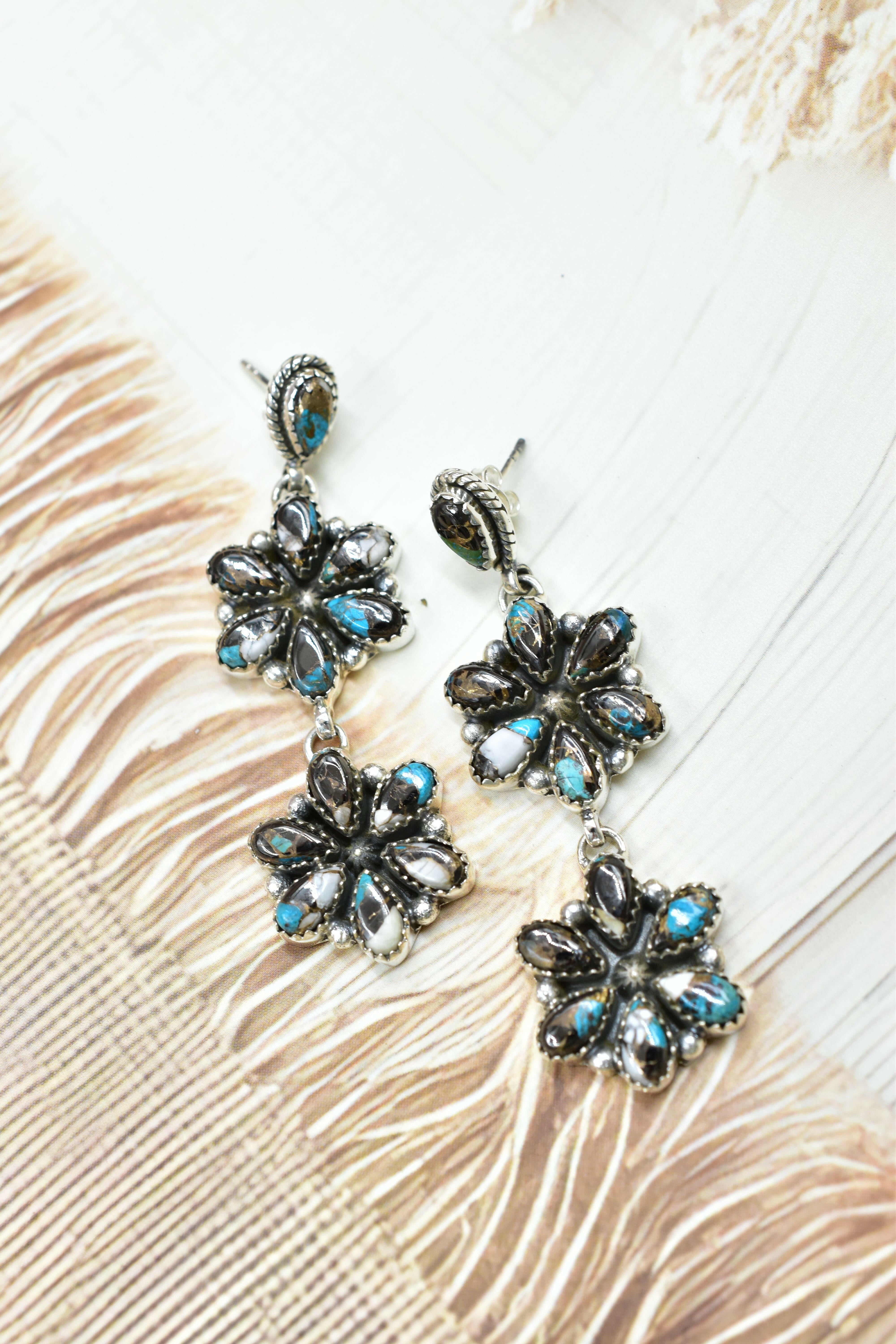 Serenity's Cluster Stone Drop Earrings-Earrings-Krush Kandy, Women's Online Fashion Boutique Located in Phoenix, Arizona (Scottsdale Area)