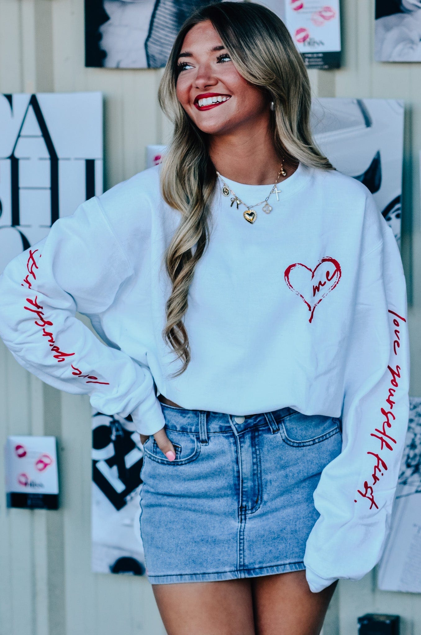 Love Yourself First Sweatshirt-Krush Kandy, Women's Online Fashion Boutique Located in Phoenix, Arizona (Scottsdale Area)