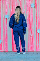 Navy Bow Joggers-Krush Kandy, Women's Online Fashion Boutique Located in Phoenix, Arizona (Scottsdale Area)