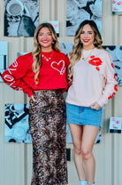 Hugs & Kisses Red Sweatshirt-Krush Kandy, Women's Online Fashion Boutique Located in Phoenix, Arizona (Scottsdale Area)