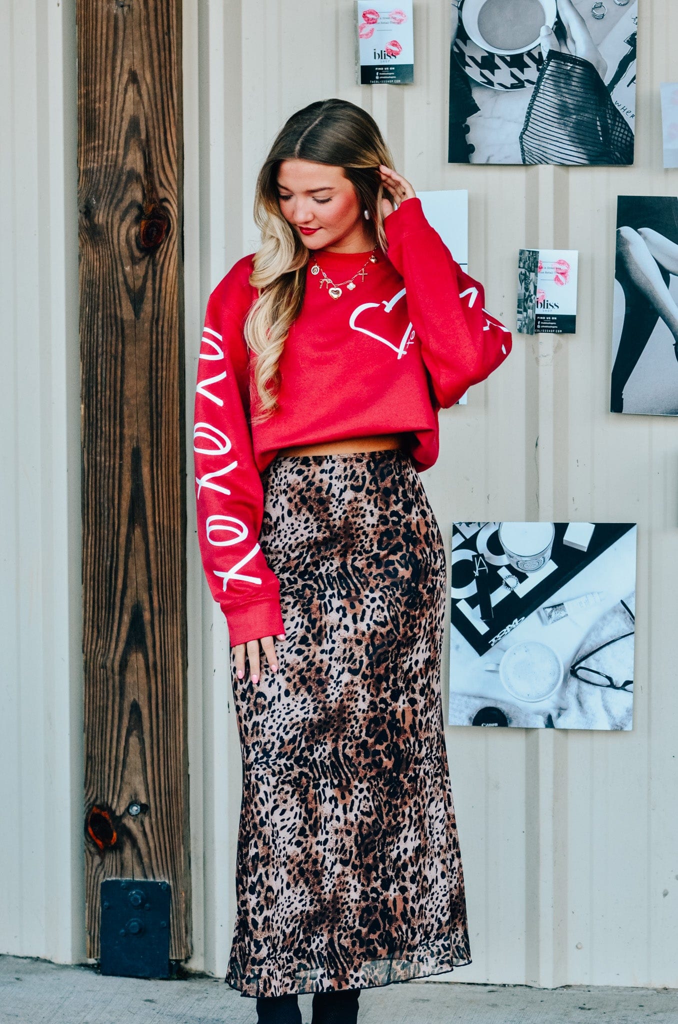 Hugs & Kisses Red Sweatshirt-Krush Kandy, Women's Online Fashion Boutique Located in Phoenix, Arizona (Scottsdale Area)