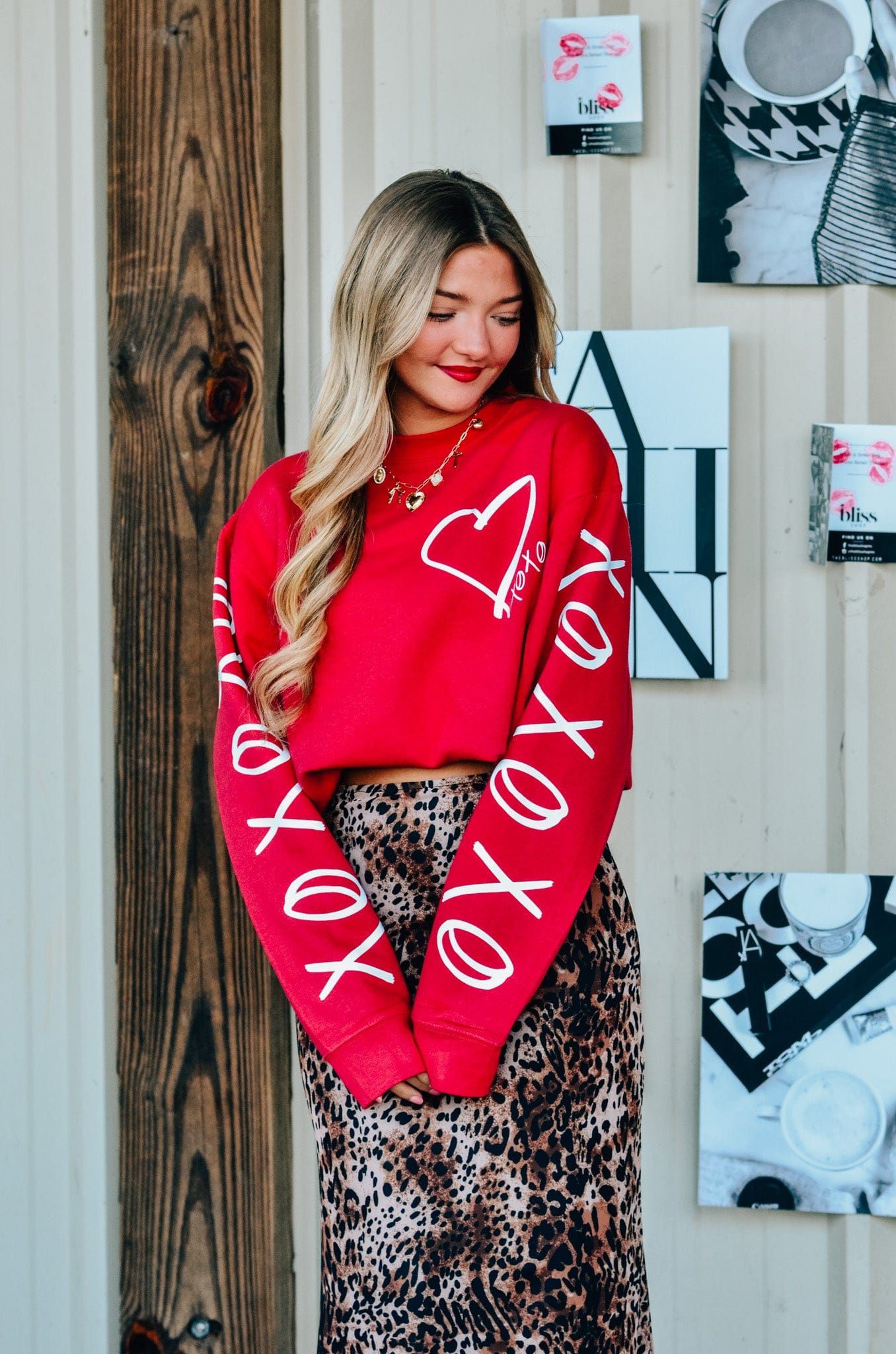 Hugs & Kisses Red Sweatshirt-Krush Kandy, Women's Online Fashion Boutique Located in Phoenix, Arizona (Scottsdale Area)