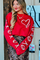 Hugs & Kisses Red Sweatshirt-Krush Kandy, Women's Online Fashion Boutique Located in Phoenix, Arizona (Scottsdale Area)