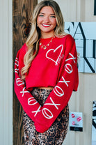 Hugs & Kisses Red Sweatshirt-Krush Kandy, Women's Online Fashion Boutique Located in Phoenix, Arizona (Scottsdale Area)