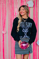 Little Flirty Extra Dirty Black Sweatshirt-Krush Kandy, Women's Online Fashion Boutique Located in Phoenix, Arizona (Scottsdale Area)