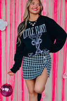 Little Flirty Extra Dirty Black Sweatshirt-Krush Kandy, Women's Online Fashion Boutique Located in Phoenix, Arizona (Scottsdale Area)