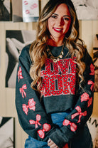 Love More Leopard & Bows Sweatshirt-Krush Kandy, Women's Online Fashion Boutique Located in Phoenix, Arizona (Scottsdale Area)