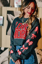 Love More Leopard & Bows Sweatshirt-Krush Kandy, Women's Online Fashion Boutique Located in Phoenix, Arizona (Scottsdale Area)