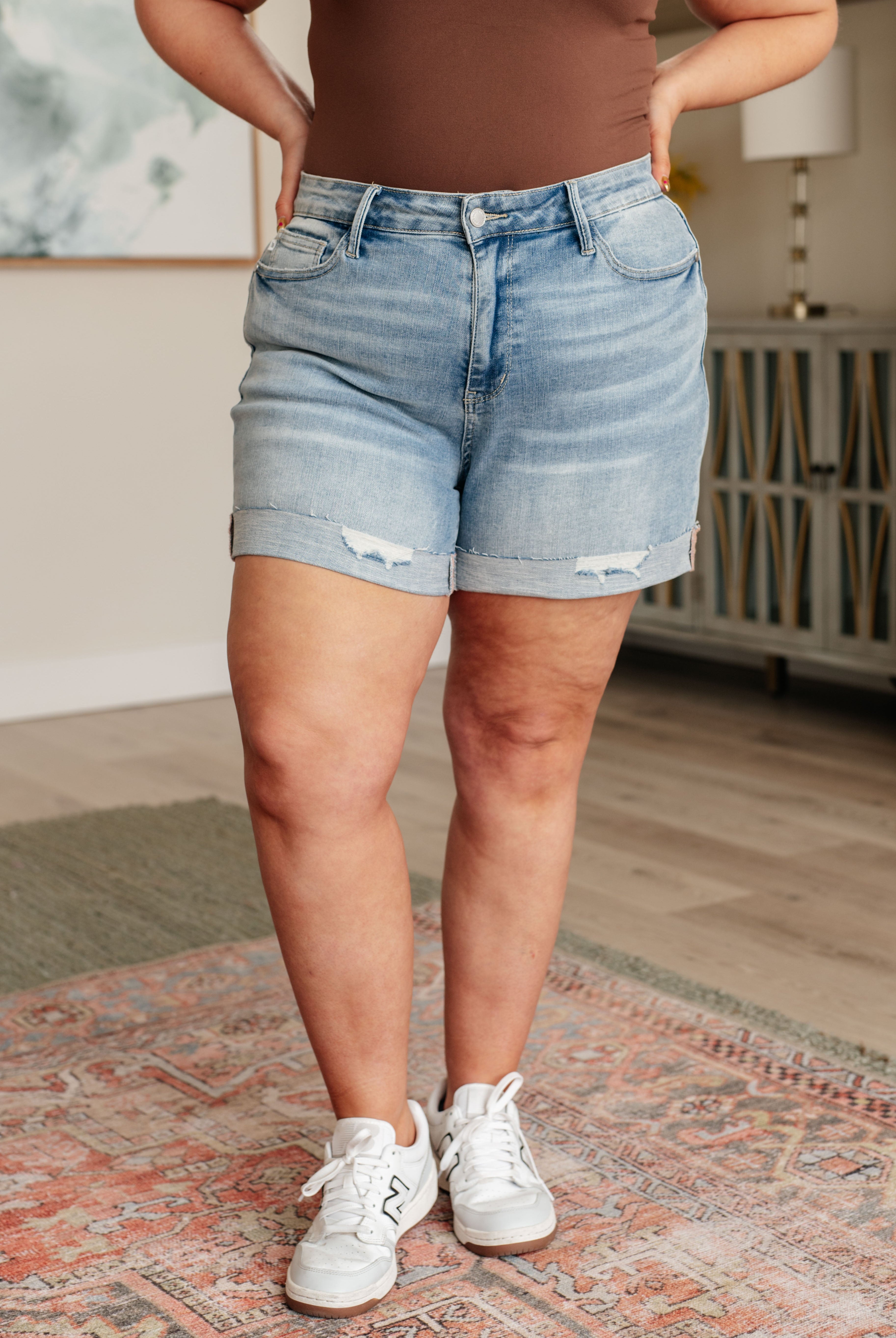Darlene High Rise Distressed Cuffed Cutoff Shorts-Shorts-Krush Kandy, Women's Online Fashion Boutique Located in Phoenix, Arizona (Scottsdale Area)