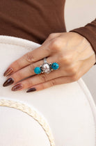 Desert Sky Blue & Earthtone Triple Stone Adjustable Ring.jpeg